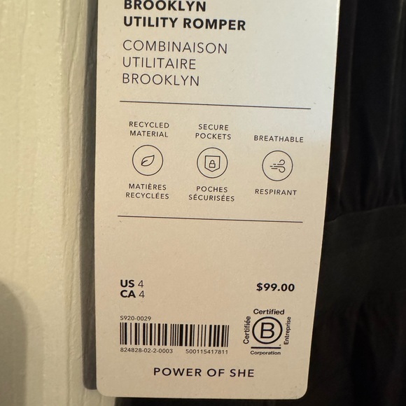 Athleta Brooklyn Utility Romper-NWT-Size 4 - Picture 6 of 6